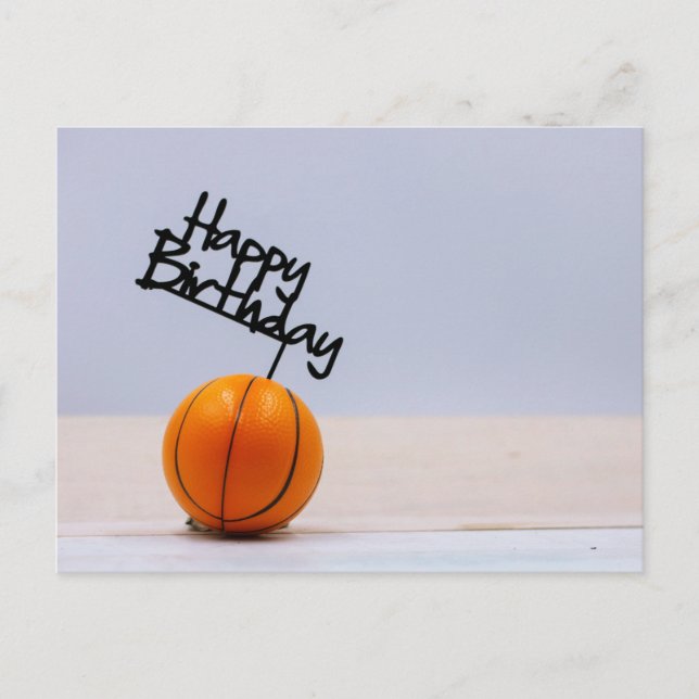 Carte Postale Basket avec Joyeux anniversaire sur arrière - plan (Devant)