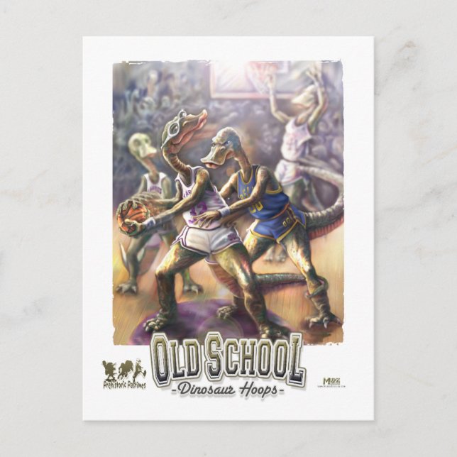 Carte Postale Basket-ball Dinosaur (Devant)