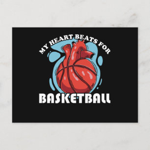Carte Postale Basket Ball Heart Beats Pour Basketball Cadeau