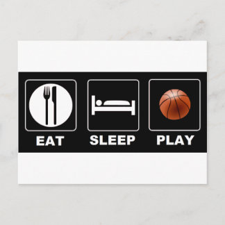 Carte Postale Basket-ball Mange Dormir Jouer