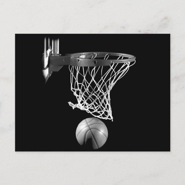 Carte Postale Basket-ball noir et blanc (Devant)