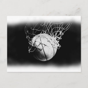 Carte Postale Basket-ball noir et blanc