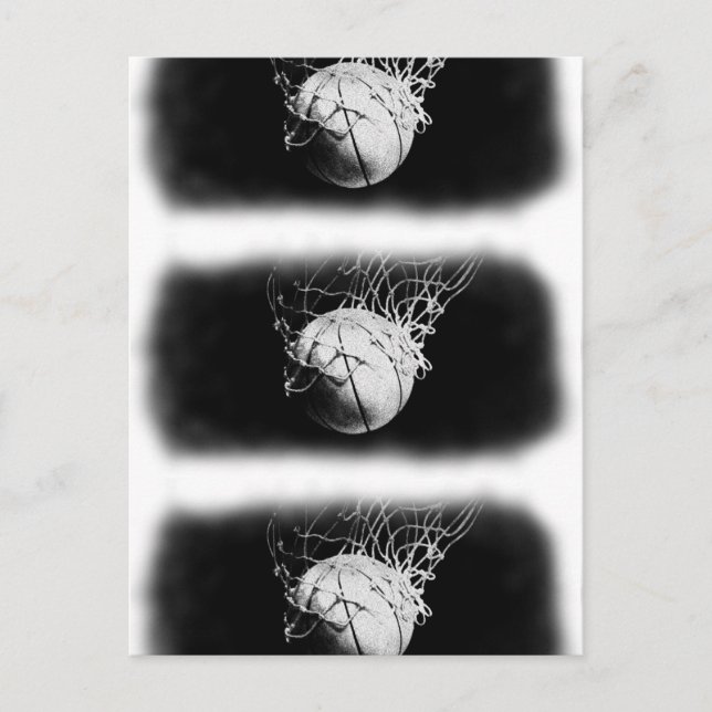 Carte Postale Basket-ball noir et blanc (Devant)