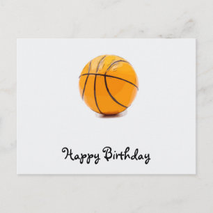 Carte Postale Basket-ball sur blanc arrière - plan heureux anniv