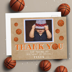 Carte Postale Basket Ball Vieux papier Anniversaire Merci Photo
