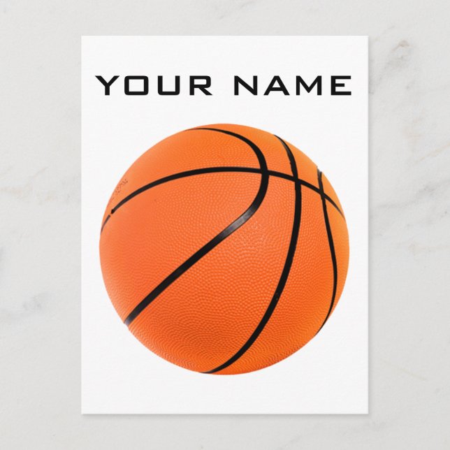 Carte Postale Basket-ball Votre nom (Devant)