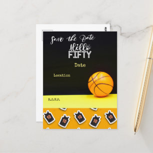 Carte Postale Basketball 50e anniversaire Bonjour cinquante Enre