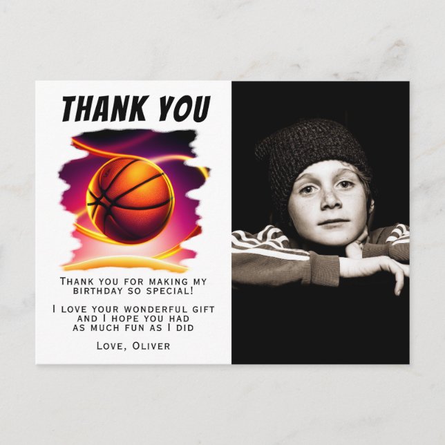 Carte Postale Basketball Ball Sports Photo Anniversaire Merci   (Devant)