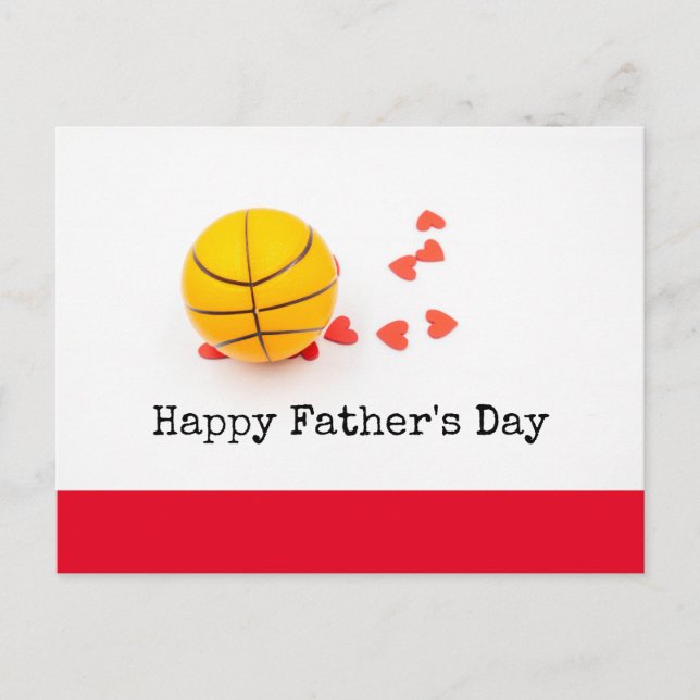 Carte Postale Basketball Bonne Fête des pères avec amour (Devant)