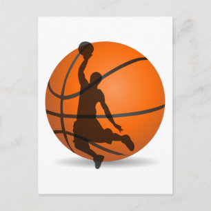 Carte Postale basketball joueur silhouette pop art