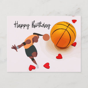 Carte Postale Basketball Joyeux anniversaire au joueur avec amou