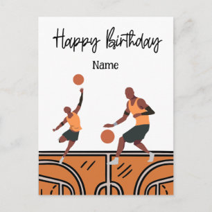 Carte Postale Basketball Joyeux Anniversaire au Joueur avec Joue