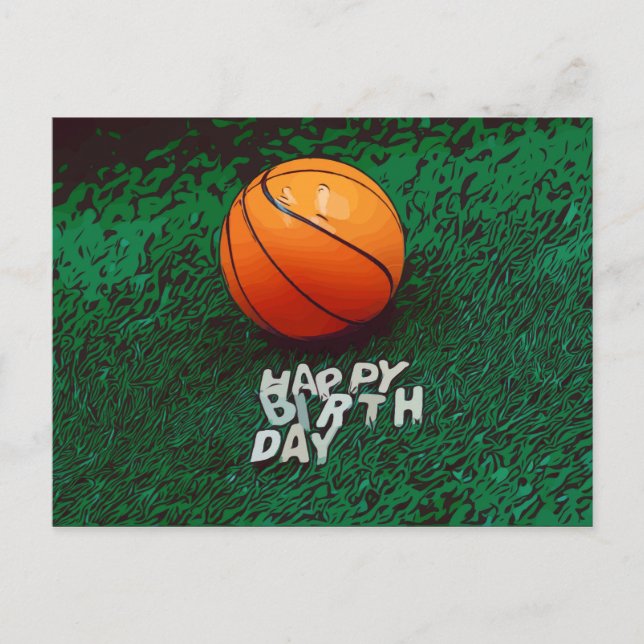 Carte Postale Basketball Joyeux Anniversaire avec basket-ball su (Devant)