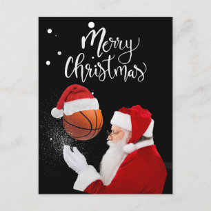 Carte Postale Basketball Joyeux Noël avec le Père Noël