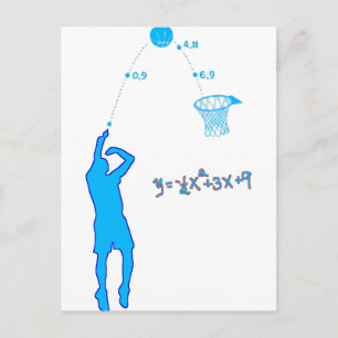Carte Postale Basketball Shot et équation quadratique