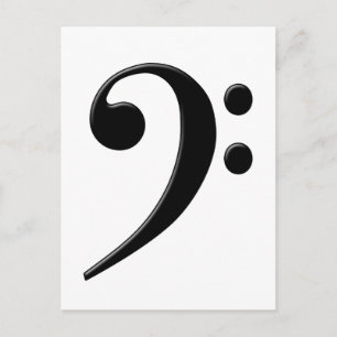 Carte Postale Bass Clef - F Clef Music Symbole