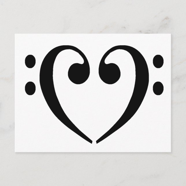 Carte Postale Bass Clef Heart (Devant)