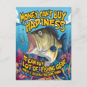 Carte Postale Bass Fishing Gear : Le bonheur dans une bouchée