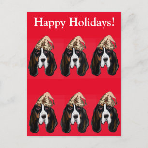 CARTE POSTALE BASSET HOUND      