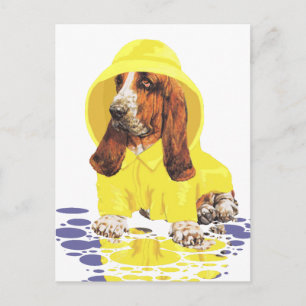 Carte Postale Basset Hound Avril Douches