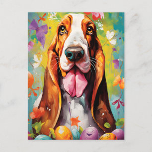 Carte Postale Basset Hound Bonne Pâques