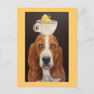 Carte postale Bassett balance