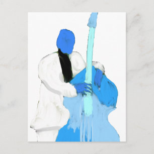 Carte Postale bassisteBlueWhiteversion