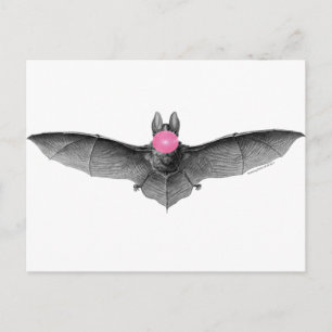 Carte Postale Bat Blow Bubbles Gothique Absurde