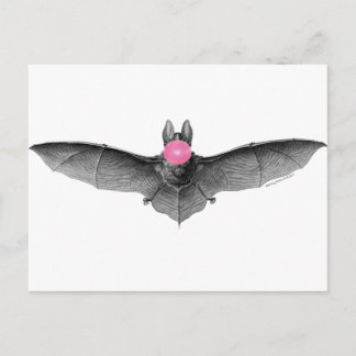 Carte Postale Bat Blow Bubbles Gothique Absurde