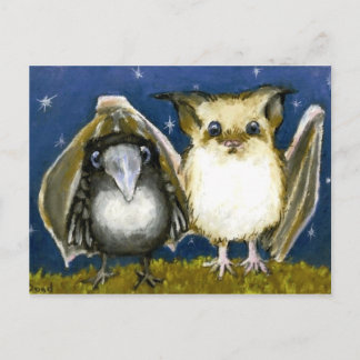Carte Postale Bat et corbeau