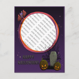Carte Postale Bat, Jack o' Lanterns, Tombstone, Ajouter Un Cadre