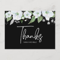 Bat mitzvah Noir Argent Script Merci Floral