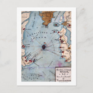 Carte Postale Bataille de Fort Sumter - Panorama de guerre civil