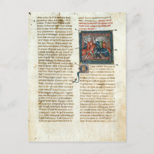 Carte Postale Bataille entre chevaliers, extrait de 'Roman d'Art