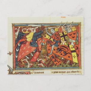 Carte Postale Bataille entre Croisés et musulmans