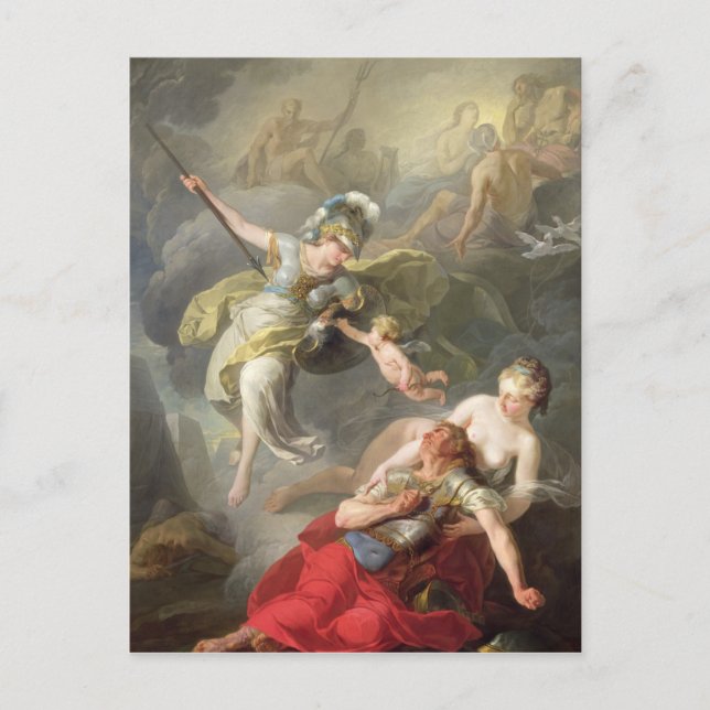 Carte Postale Bataille entre Minerva et Mars, 1771 (Devant)