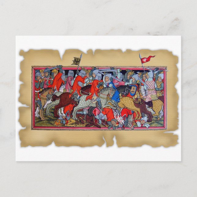 Carte Postale Bataille médiévale (Devant)