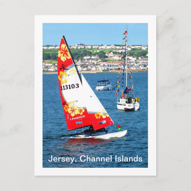 Carte Postale Bateau à Jersey, Îles Anglo-Normandes (Devant)