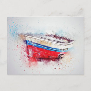Carte Postale Bateau à l'aquarelle