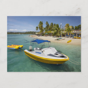 Carte Postale Bateau à moteur et banane