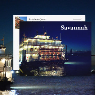 Carte Postale Bateau à roue à aubes Savannah GA Photographie