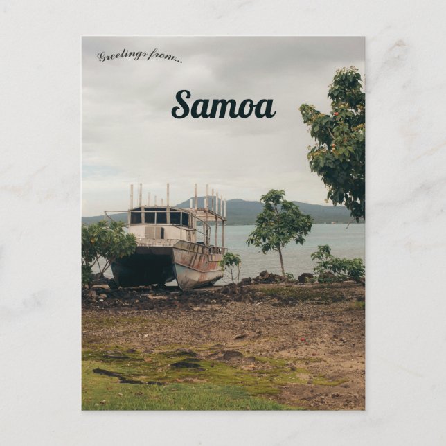 Carte Postale Bateau à Upolu Samoa (Devant)