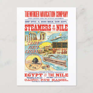 Carte Postale BATEAU À VAPEUR vintage NILE