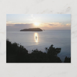 Carte Postale Bateau à voile dans Sunrise Nouvelle-Zélande Mt Pa