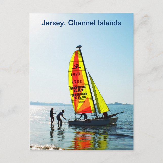 Carte Postale Bateau à voile de chat de Hobie Jersey (Devant)