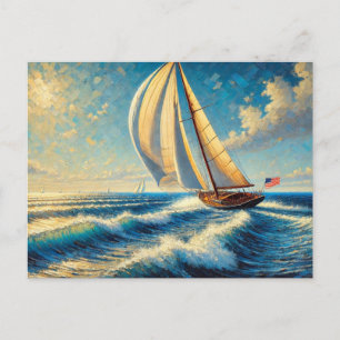 Carte Postale Bateau à voile sur le lac Michigan