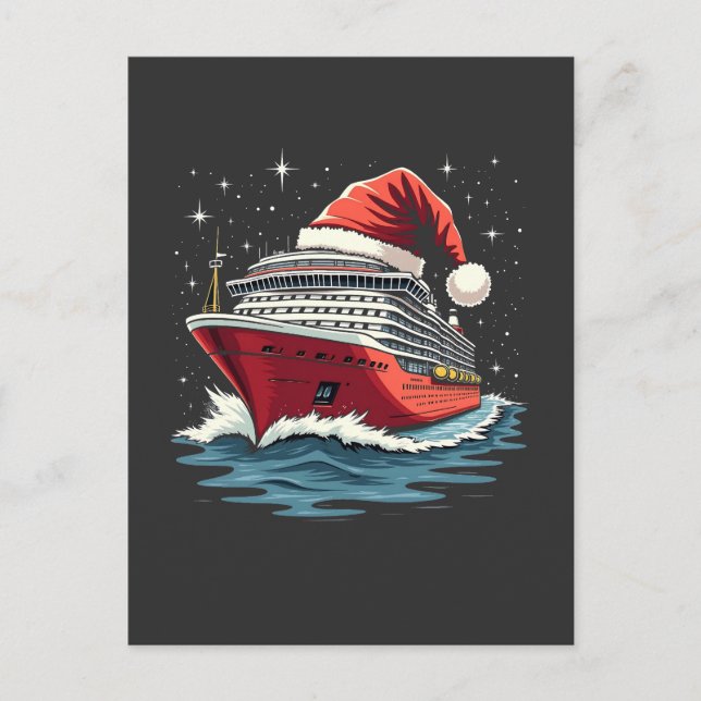 Carte Postale Bateau de croisière en famille Correspondant Noël (Devant)