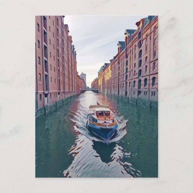 Carte Postale Bateau de croisière fluviale, Hambourg (Devant)