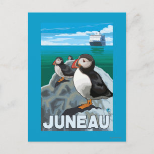 Carte Postale Bateau de pêche et de croisière - Juneau, Alaska