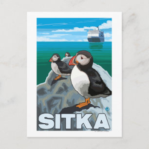 Carte Postale Bateau de pêche et de croisière - Sitka, Alaska